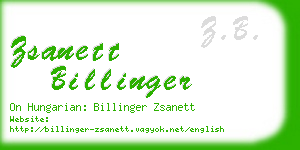 zsanett billinger business card